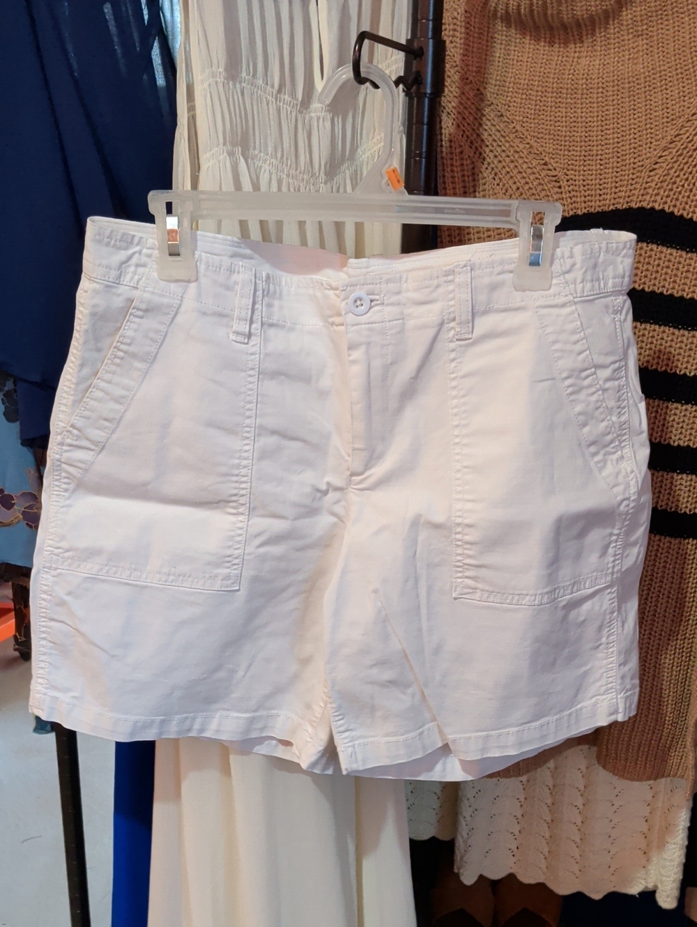 GAP White Women's Cotton Patch-Pocket Shorts